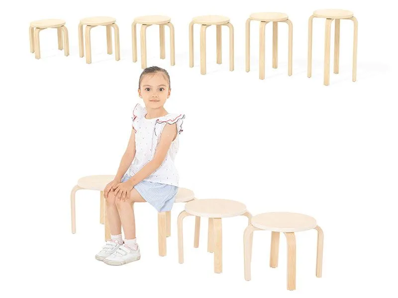 Stacking stool Ola in 6 seat heights with child Stacking stool Ola in 6 seat heights with child